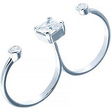 Женское серебряное кольцо с куб. циркониями и ювелирным стеклом, 1609887