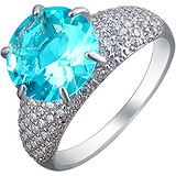 Женское серебряное кольцо с куб. циркониями, 1611679