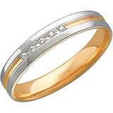 SOKOLOV Золотое обручальное кольцо с куб. циркониями, 1612703