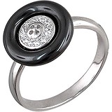 Женское серебряное кольцо с куб. циркониями и керамикой, 1638559