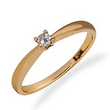 Золотое кольцо с бриллиантом, 1667743