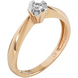 Золотое кольцо с бриллиантом, 1673119
