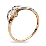 Золотое кольцо с бриллиантом, 1701023