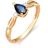 Женское золотое кольцо с сапфиром и бриллиантами, 1710751