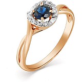 Женское золотое кольцо с сапфиром и бриллиантами, 1711775