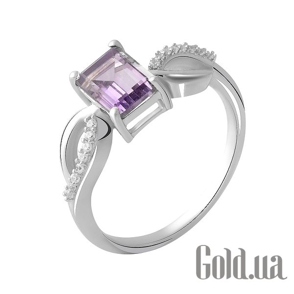 

Женские кольца Fresh Jewelry, Женское серебряное кольцо с куб. циркониями и аметистом, 17.5