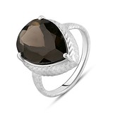 Женское серебряное кольцо с раухтопазом (2120773), фото