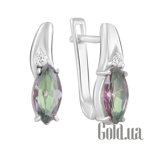 

Серьги Fresh Jewelry, Серебряные серьги с куб. циркониями и топазами