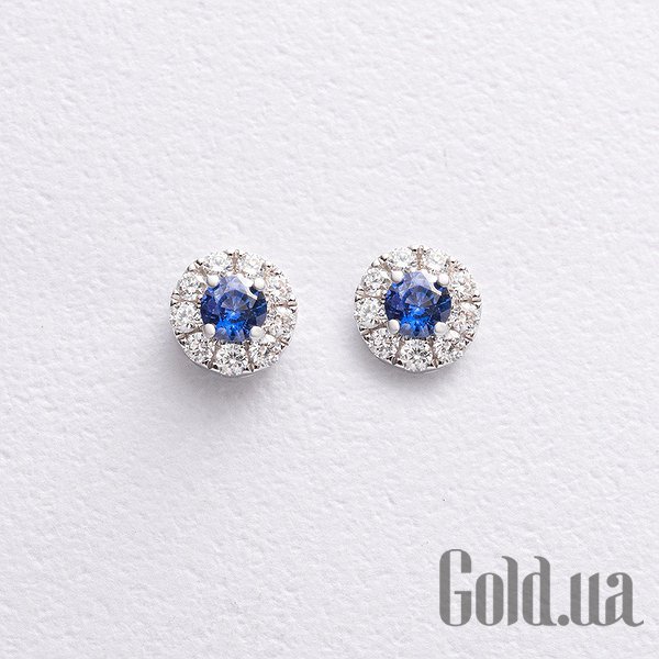 

Серьги-гвоздики Украина, Золотые серьги с бриллиантами и сапфирами