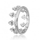 Женское серебряное кольцо с куб. циркониями (КК2Ф/911), фото