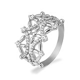 Женское серебряное кольцо с куб. циркониями, 1514144