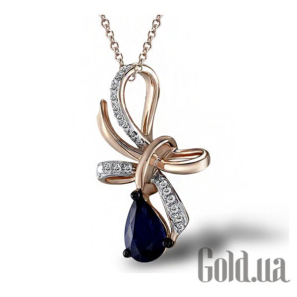 

Женский кулон Lurie Jewelry, Золотой кулон с бриллиантами и сапфиром