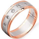Золотое обручальное кольцо с бриллиантами, 1605536