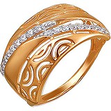 Женское золотое кольцо с куб. циркониями, 1609120