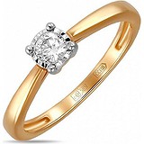 Золотое кольцо с бриллиантом, 1628576