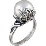 Женское серебряное кольцо с культив. жемчугом, 1654432