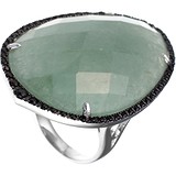 Женское серебряное кольцо с куб. циркониями и авантюрином, 1670304