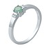 Женское серебряное кольцо с изумрудом и куб. циркониями - фото 1