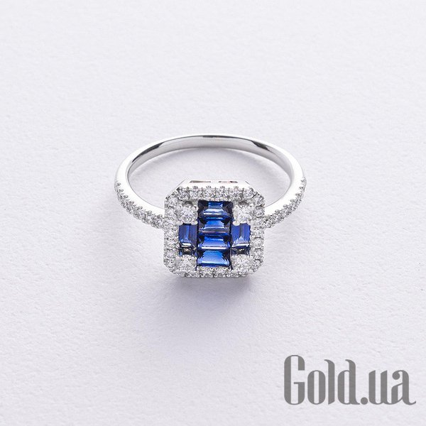 

Кольцо Украина, Женское золотое кольцо с бриллиантами и сапфирами, 17