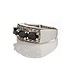 Женское серебряное кольцо с куб. циркониями и ониксами - фото 1