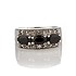 Женское серебряное кольцо с куб. циркониями и ониксами - фото 2