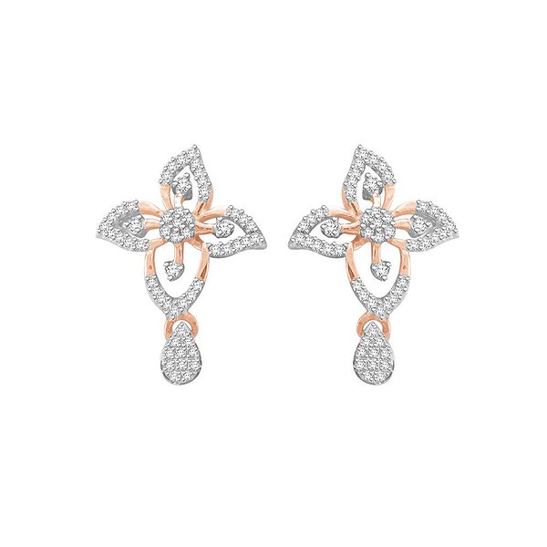 His & Her Золотые серьги с бриллиантами HHT8223R/18/NS