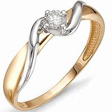 Золотое кольцо с бриллиантом, 1554593