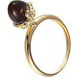 Женское золотое кольцо с кварцем и бриллиантом, 1609377