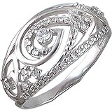 Женское серебряное кольцо с куб. циркониями, 1611681