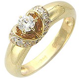 Золотое кольцо с куб. циркониями, 1615265