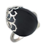 Женское серебряное кольцо с ониксом, 1622689