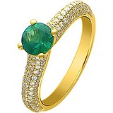 Женское золотое кольцо с бриллиантами и изумрудом, 1639329