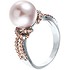 Женское серебряное кольцо с куб. циркониями и жемчугом - фото 1
