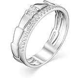 Серебряное обручальное кольцо с куб. циркониями, 1646753