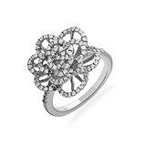 Женское серебряное кольцо с куб. циркониями, 1664673
