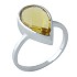 Женское серебряное кольцо с синт. цитрином - фото 1