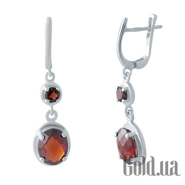 

Серьги с подвесками Fresh Jewelry, Серебряные серьги с гранатами