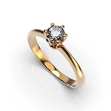 Золотое кольцо с бриллиантом, 1768353