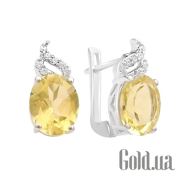 

Серьги Fresh Jewelry, Серебряные серьги с куб. циркониями и кварцами