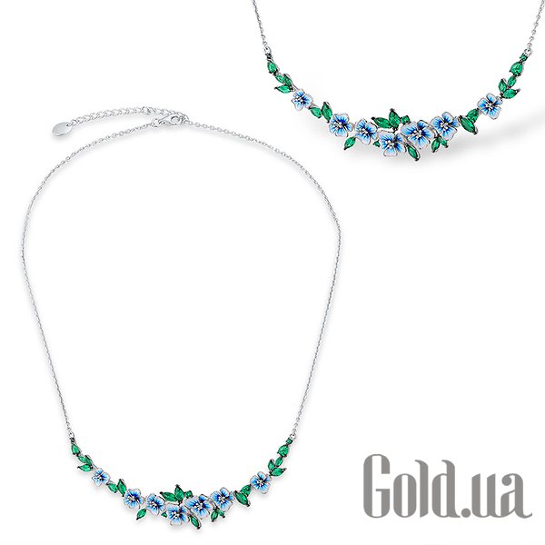 

Женские колье Lurie Jewelry, Серебряное колье с эмалью и шпинелью, 45