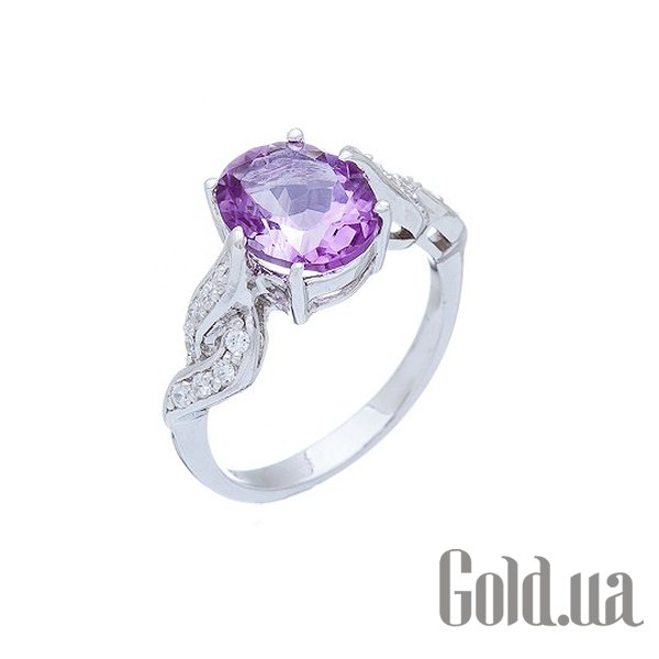 

Женские кольца Lurie Jewelry, Женское серебряное кольцо с аметистом и куб. циркониями, 17
