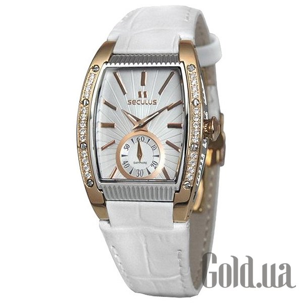 

Швейцарские часы Seculus, Женские часы 1667.2.1069 white, pvd cz stones