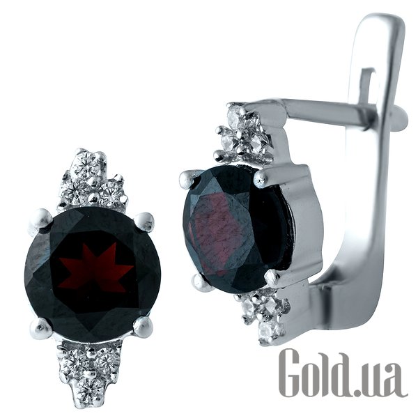 

Серьги Fresh Jewelry, Серебряные серьги с гранатами и куб. циркониями
