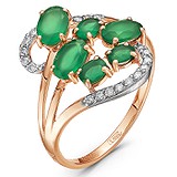 Женское золотое кольцо с изумрудами и бриллиантами, 1554338