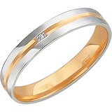 SOKOLOV Золотое обручальное кольцо с куб. цирконием, 1612706
