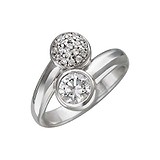 Женское серебряное кольцо с кристаллами Swarovski, 1617314