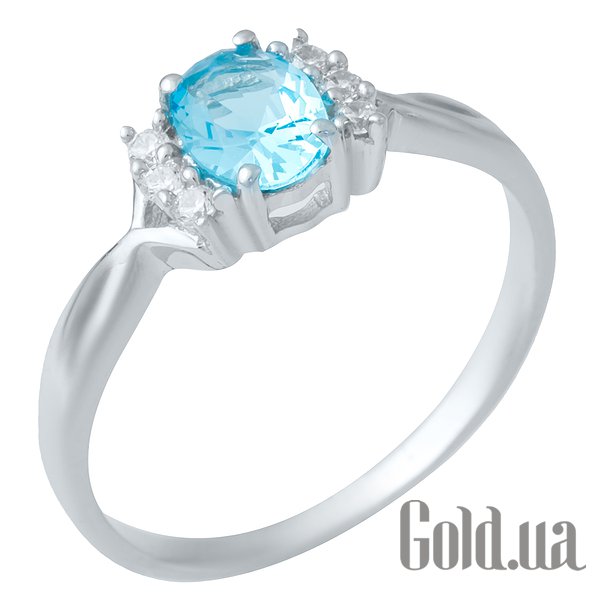 

Женские кольца Fresh Jewelry, Женское серебряное кольцо с синт. аквамарином и куб. циркониями, 18.5