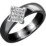 Женское серебряное кольцо с куб. циркониями и керамикой, 1638562
