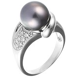 Женское золотое кольцо с бриллиантами и жемчугом, 1645730