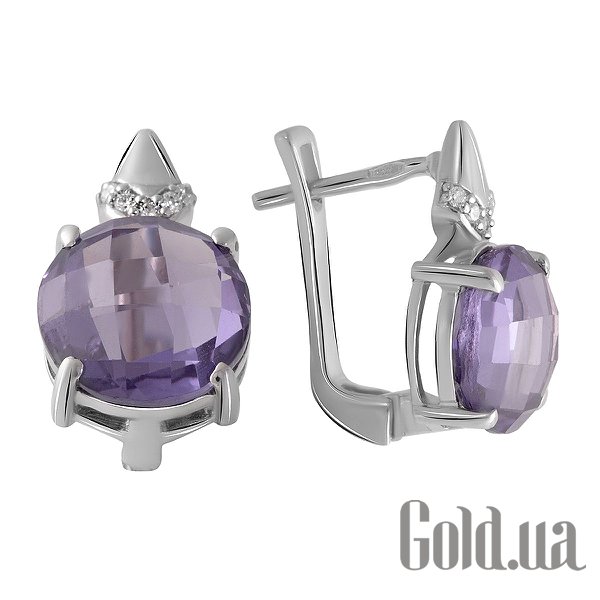 

Серьги Fresh Jewelry, Серебряные серьги с куб. циркониями и александритами